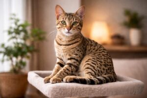 キャットタワーでくつろぐオシキャット