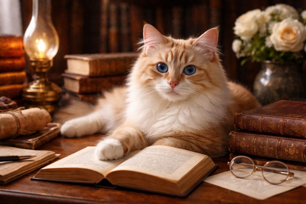 読書してる風な猫