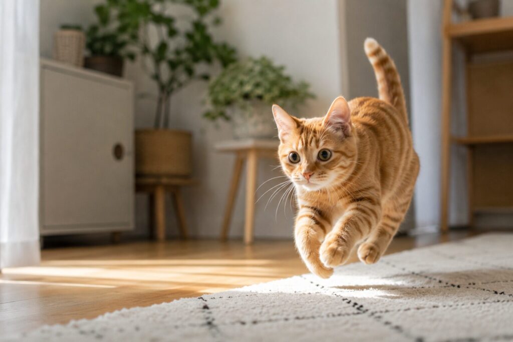 トイレ後ハイになってる猫