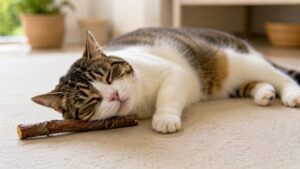 マタタビで気持ちよくなってる猫