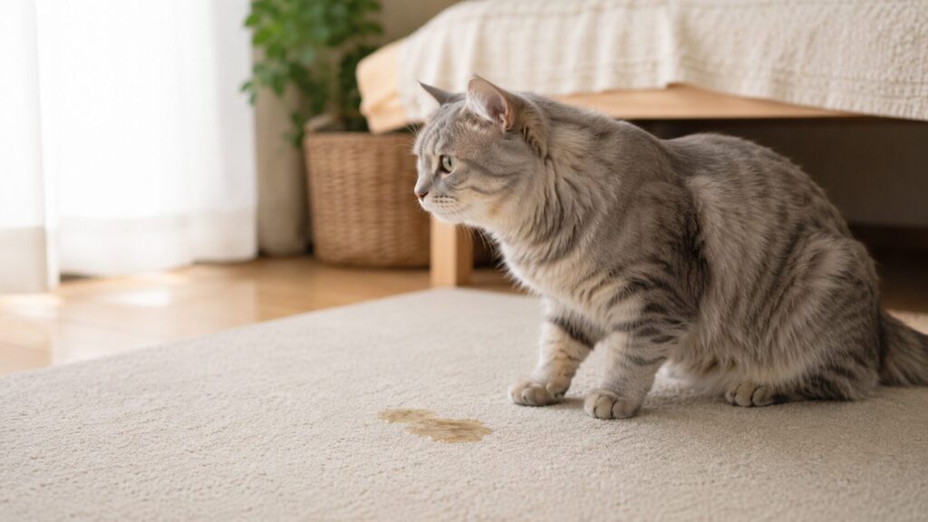 嘔吐しちゃった猫